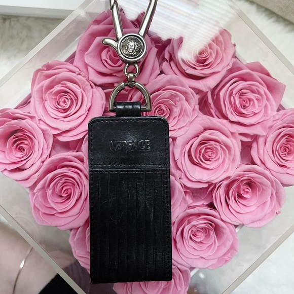 Versace Accessories - Authentic Gianni Versace Vintage Medusa Black Leather Key Holder / Bag Charm